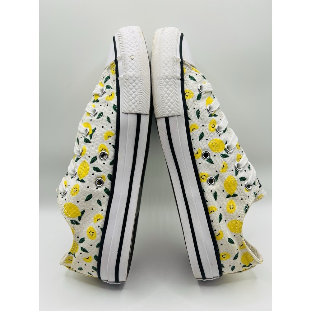 Converse All Star Low Top Lemon Print Canvas Sneakers Youth Shoes US 5 Women 6.5 - Picture 5 of 9